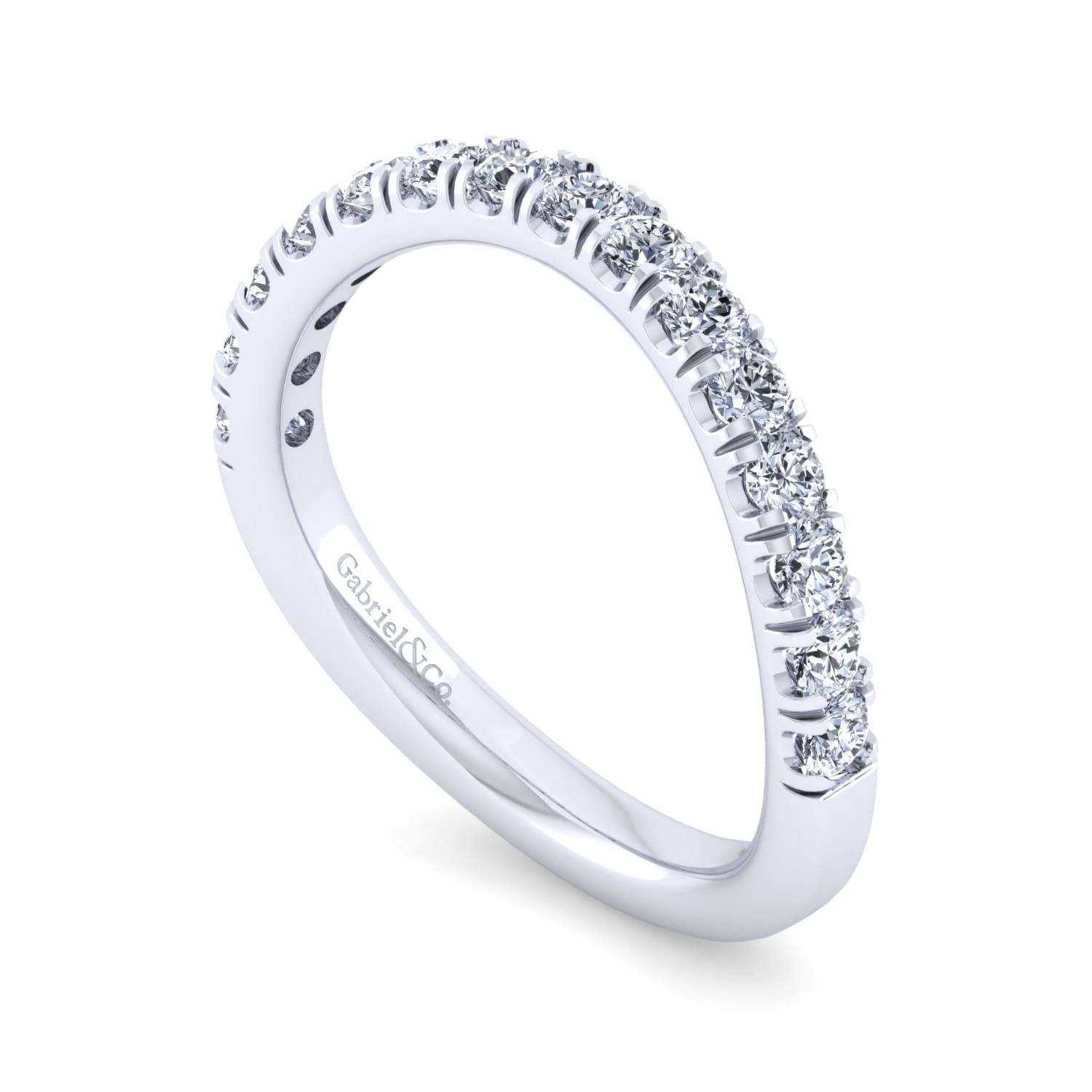 14K White Gold Matching Wedding Band - 0.57 ct - Shot 3