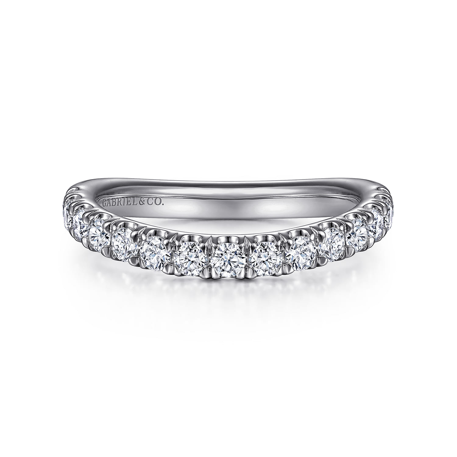 14K White Gold Matching Wedding Band - 0.57 ct - Shot 1