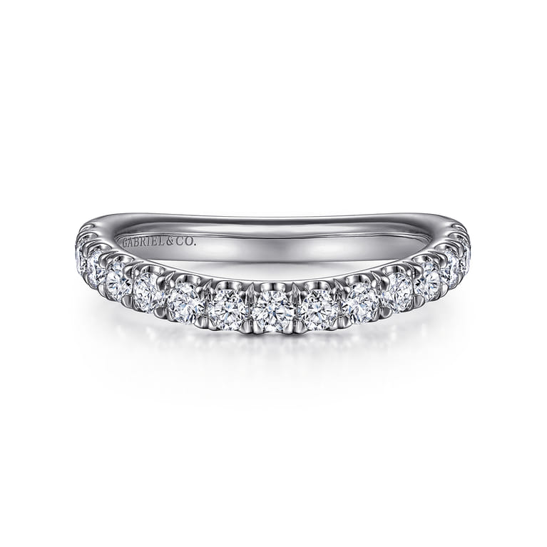 14K White Gold Matching Wedding Band - 0.57 ct - Shot 1