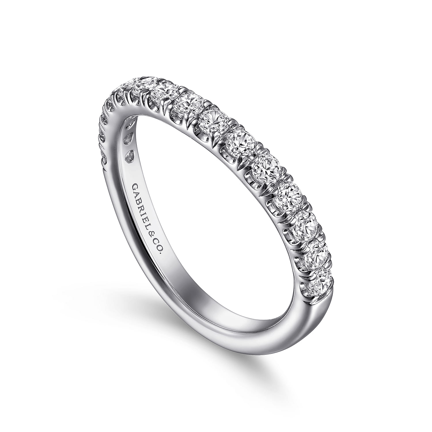 14K White Gold Matching Wedding Band - 0.57 ct - Shot 3