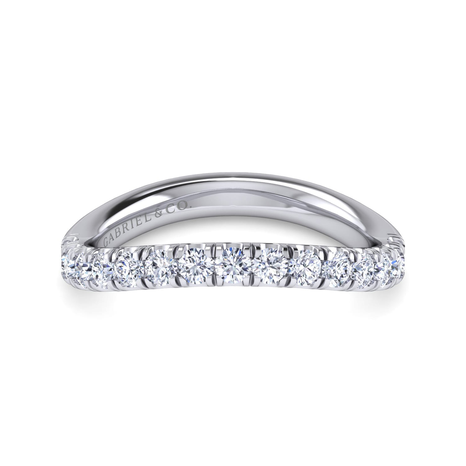 14K White Gold Matching Wedding Band - 0.57 ct - Shot 1
