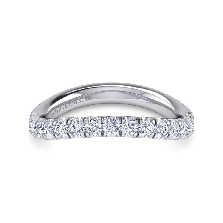 14K White Gold Matching Wedding Band - 0.57 ct - Shot 1