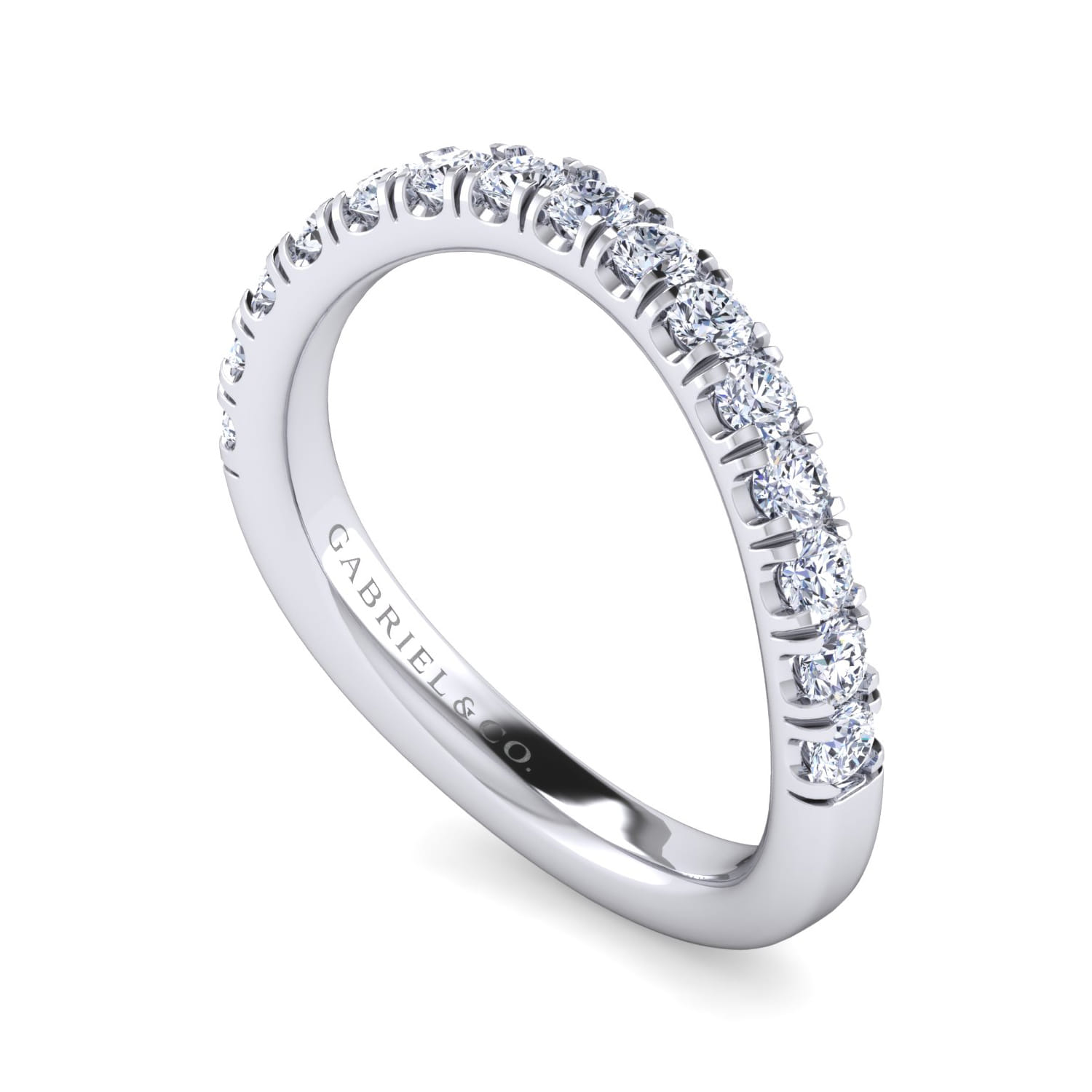 14K White Gold Matching Wedding Band - 0.57 ct - Shot 3