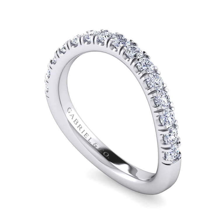 14K White Gold Matching Wedding Band - 0.57 ct - Shot 3