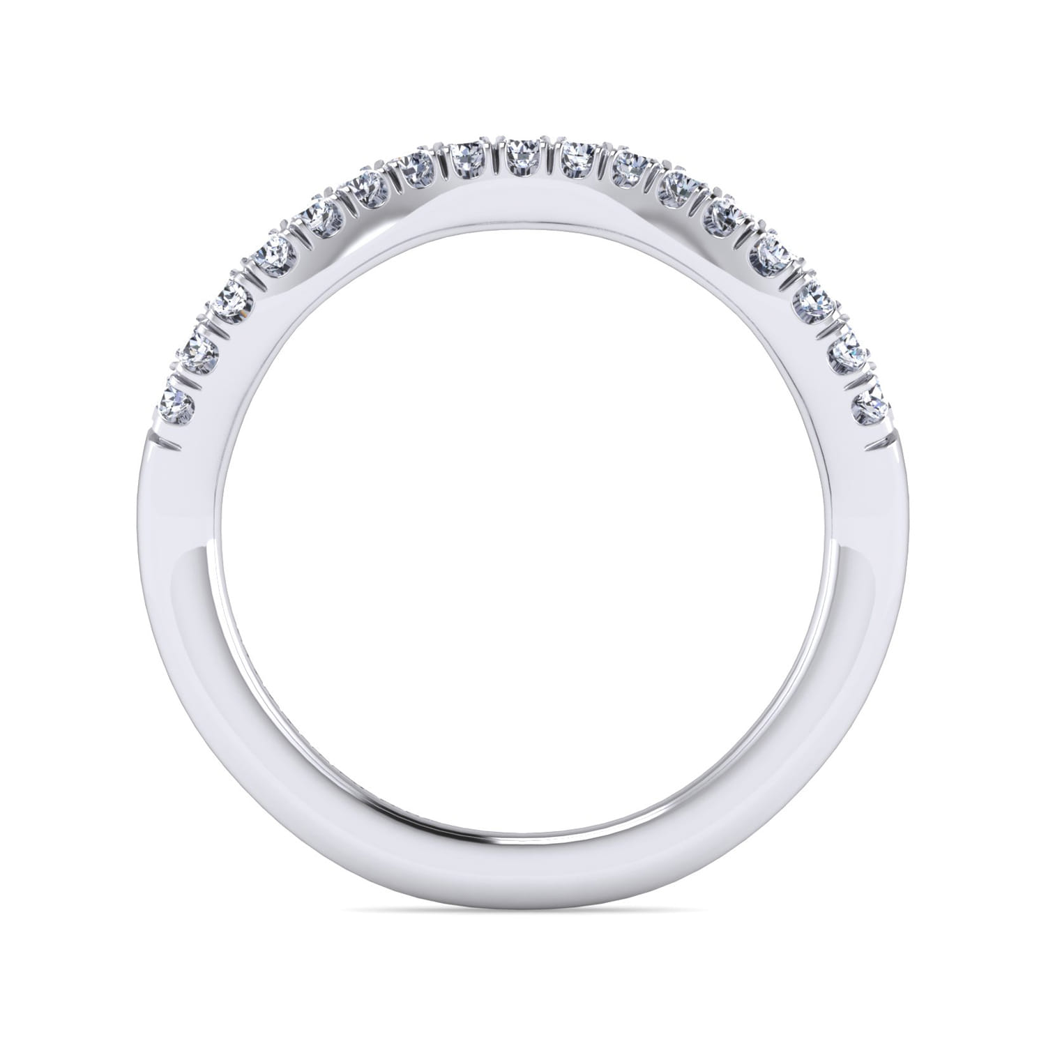 14K White Gold Matching Wedding Band - 0.21 ct - Shot 2