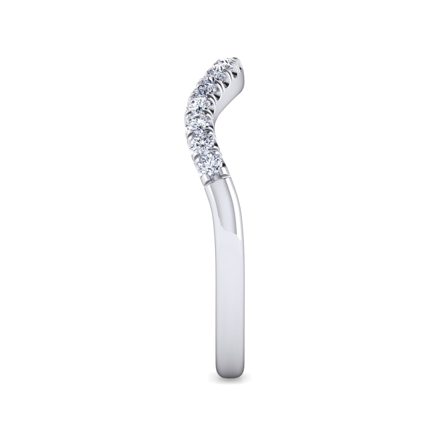 14K White Gold Matching Wedding Band - 0.21 ct - Shot 4