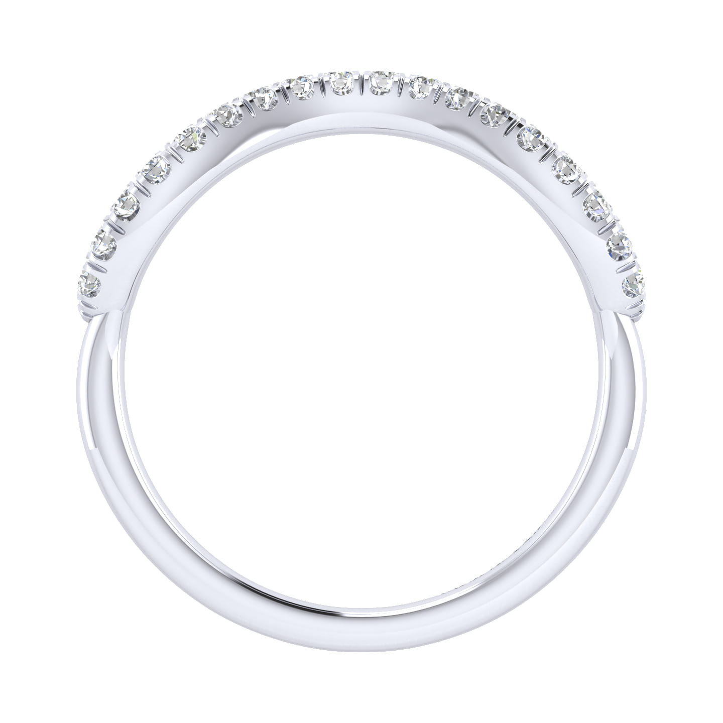 14K White Gold Matching Wedding Band - 0.19 ct - Shot 2