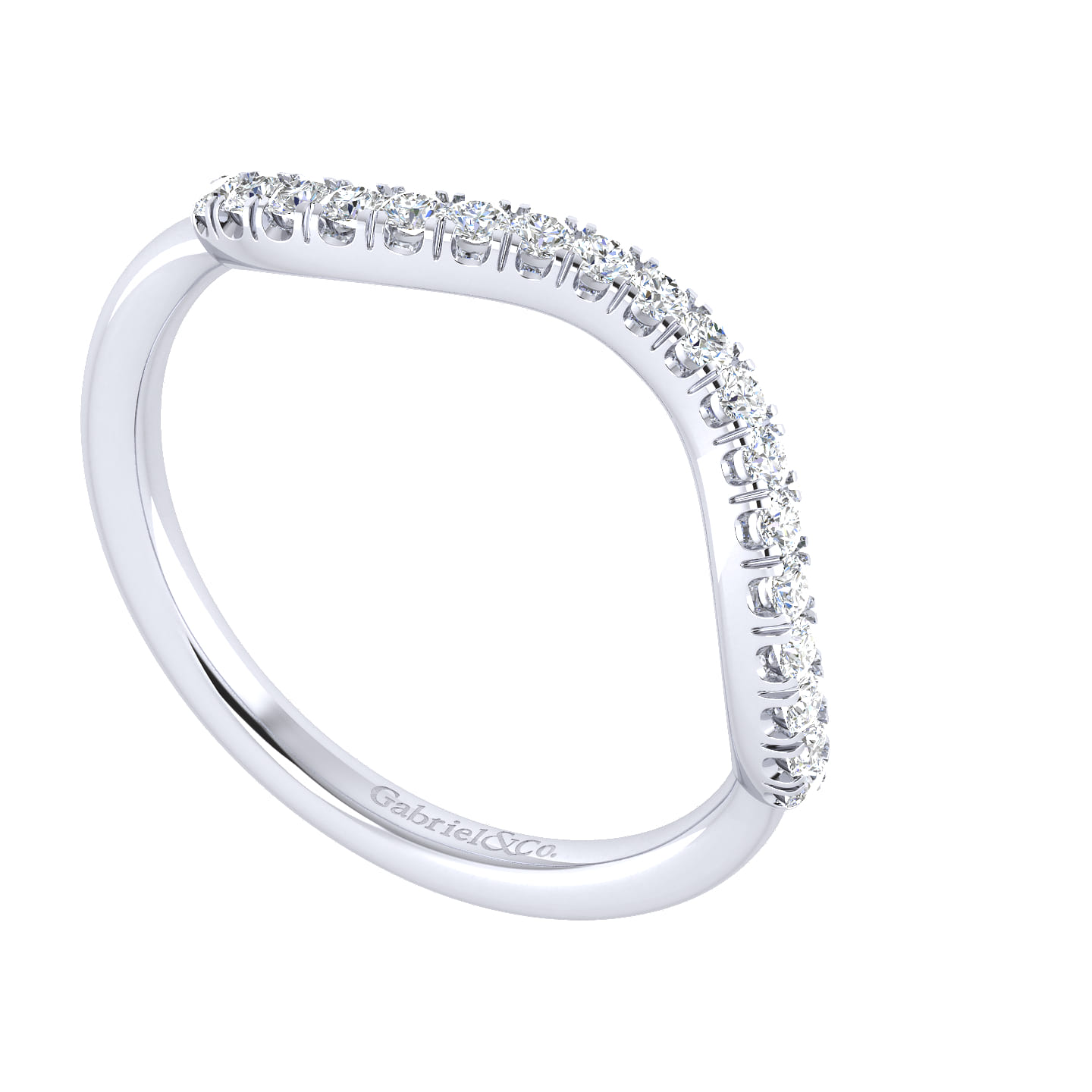 14K White Gold Matching Wedding Band - 0.19 ct - Shot 3