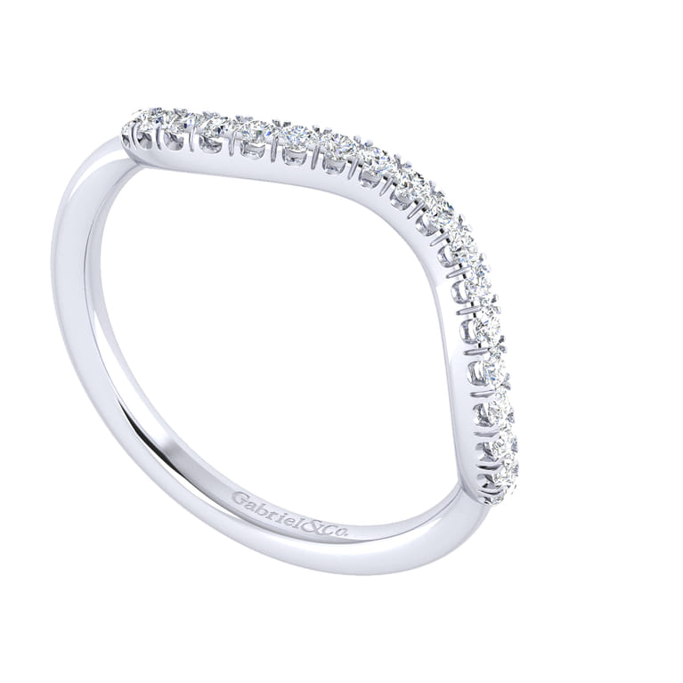 14K White Gold Matching Wedding Band - 0.19 ct - Shot 3
