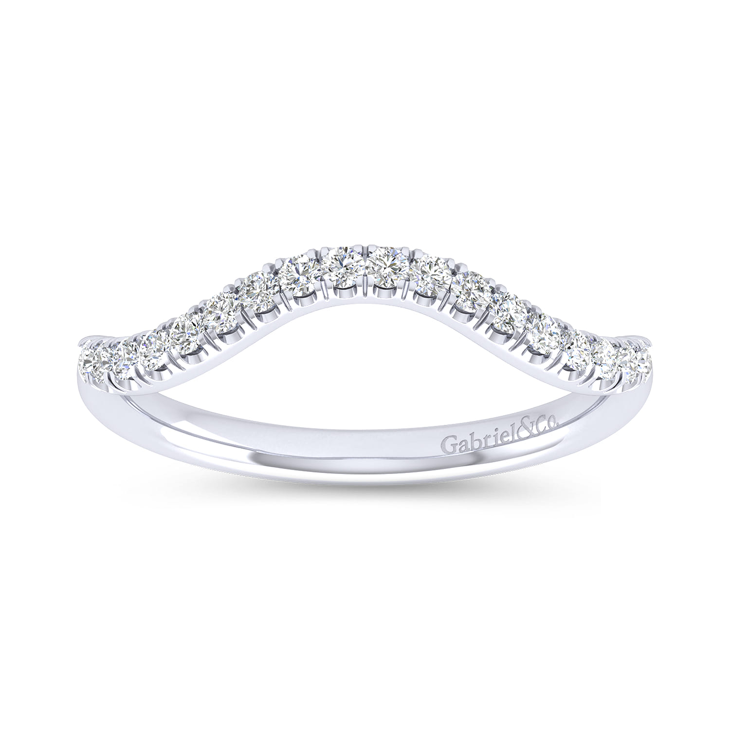 14K White Gold Matching Wedding Band - 0.19 ct - Shot 5