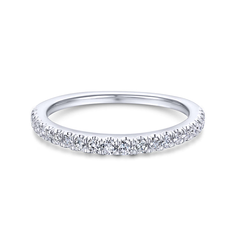 14K White Gold Matching Wedding Band - 0.27 ct - Shot 1