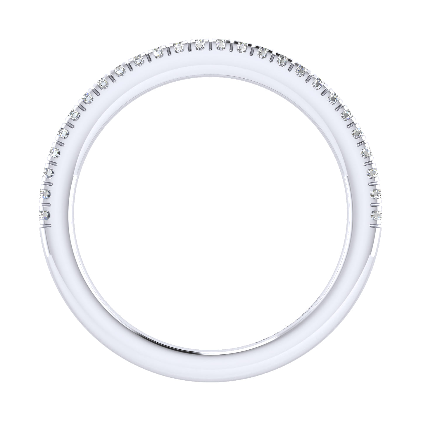 14K White Gold Matching Wedding Band - 0.17 ct - Shot 2