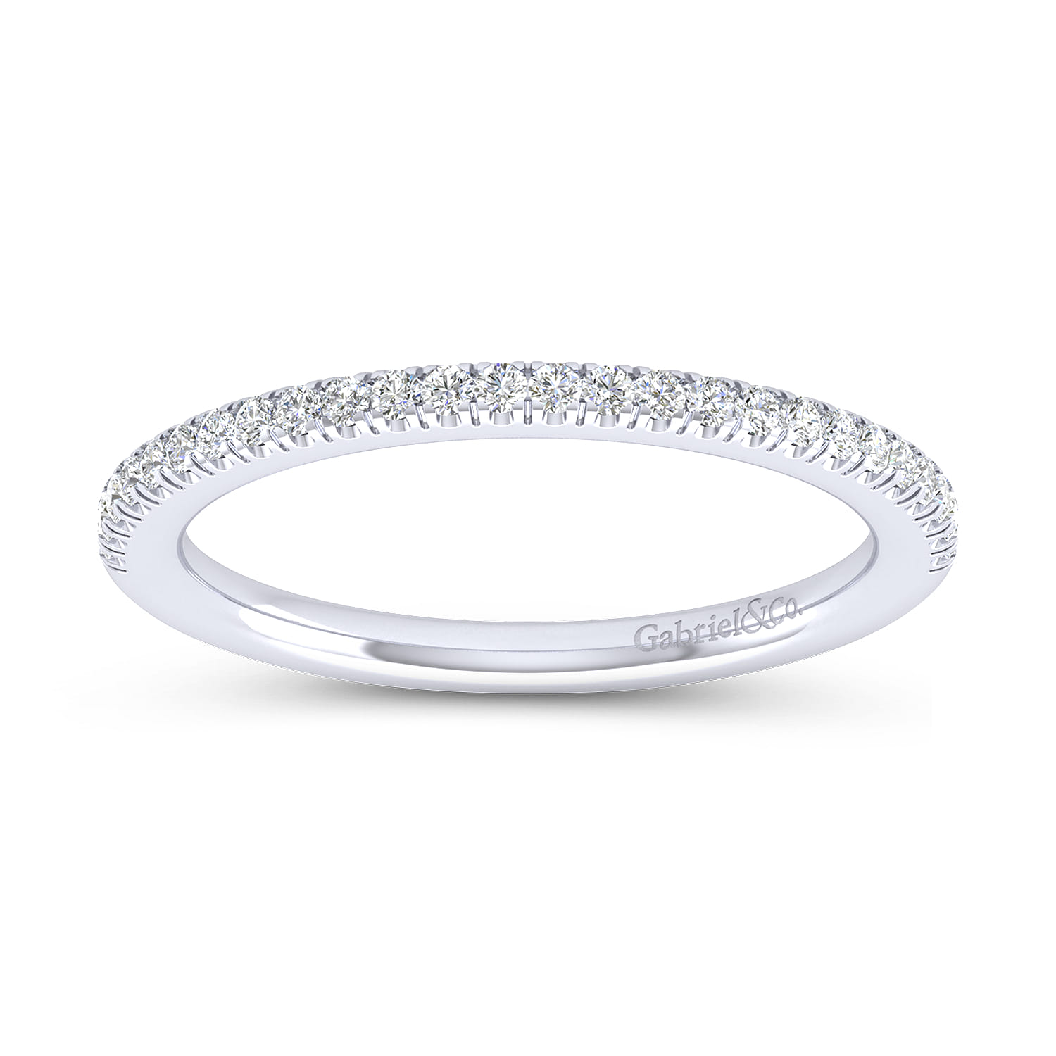 14K White Gold Matching Wedding Band - 0.17 ct - Shot 5