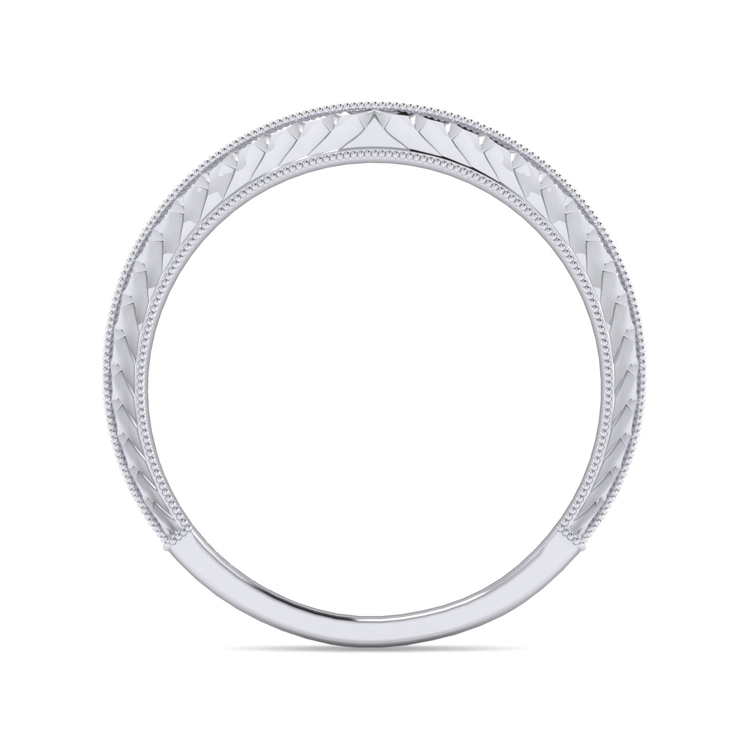 14K White Gold Matching Wedding Band - 0.19 ct - Shot 2