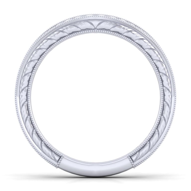 14K White Gold Matching Wedding Band - 0.13 ct - Shot 2