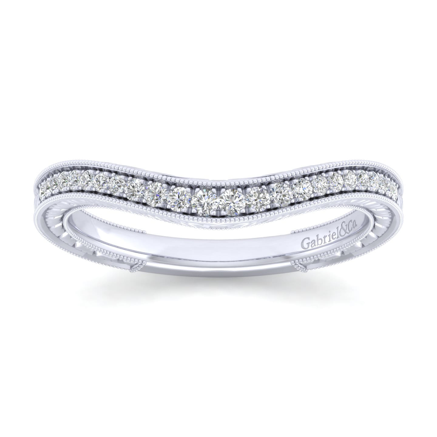 14K White Gold Matching Wedding Band - 0.13 ct - Shot 4