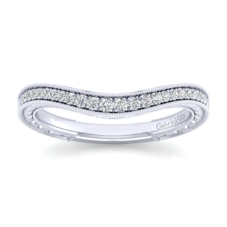 14K White Gold Matching Wedding Band - 0.13 ct - Shot 4