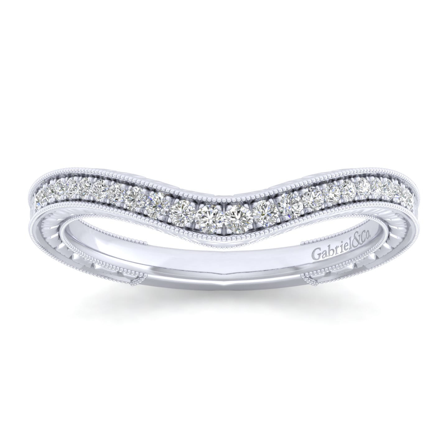 14K White Gold Matching Wedding Band - 0.13 ct - Shot 4
