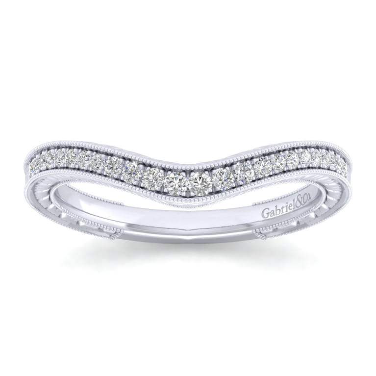 14K White Gold Matching Wedding Band - 0.13 ct - Shot 4