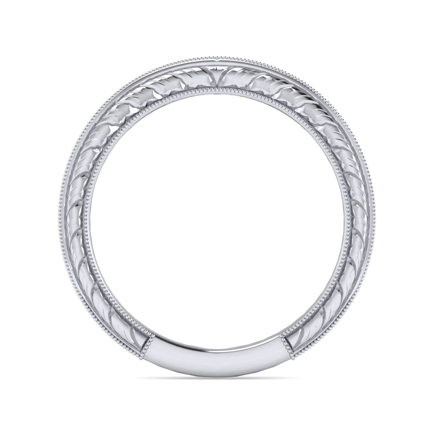 14K White Gold Matching Wedding Band - 0.14 ct - Shot 2