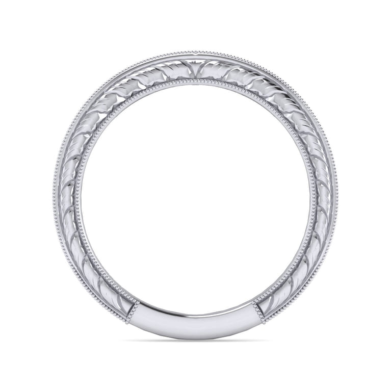 14K White Gold Matching Wedding Band - 0.14 ct - Shot 2