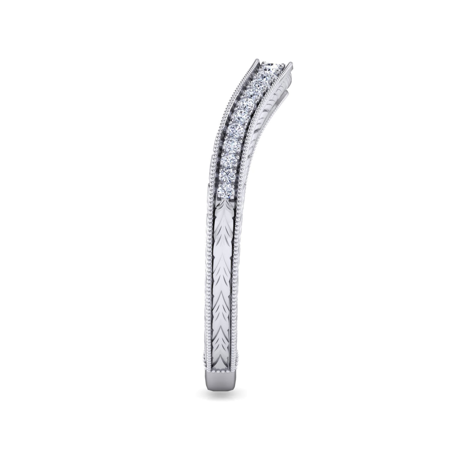 14K White Gold Matching Wedding Band - 0.14 ct - Shot 4