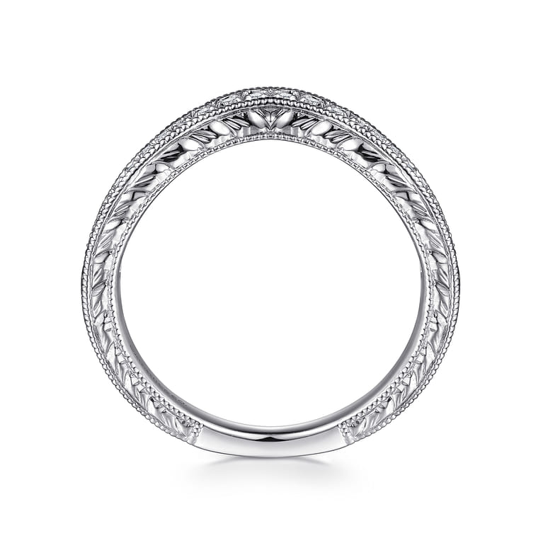 14K White Gold Matching Wedding Band - 0.13 ct - Shot 2