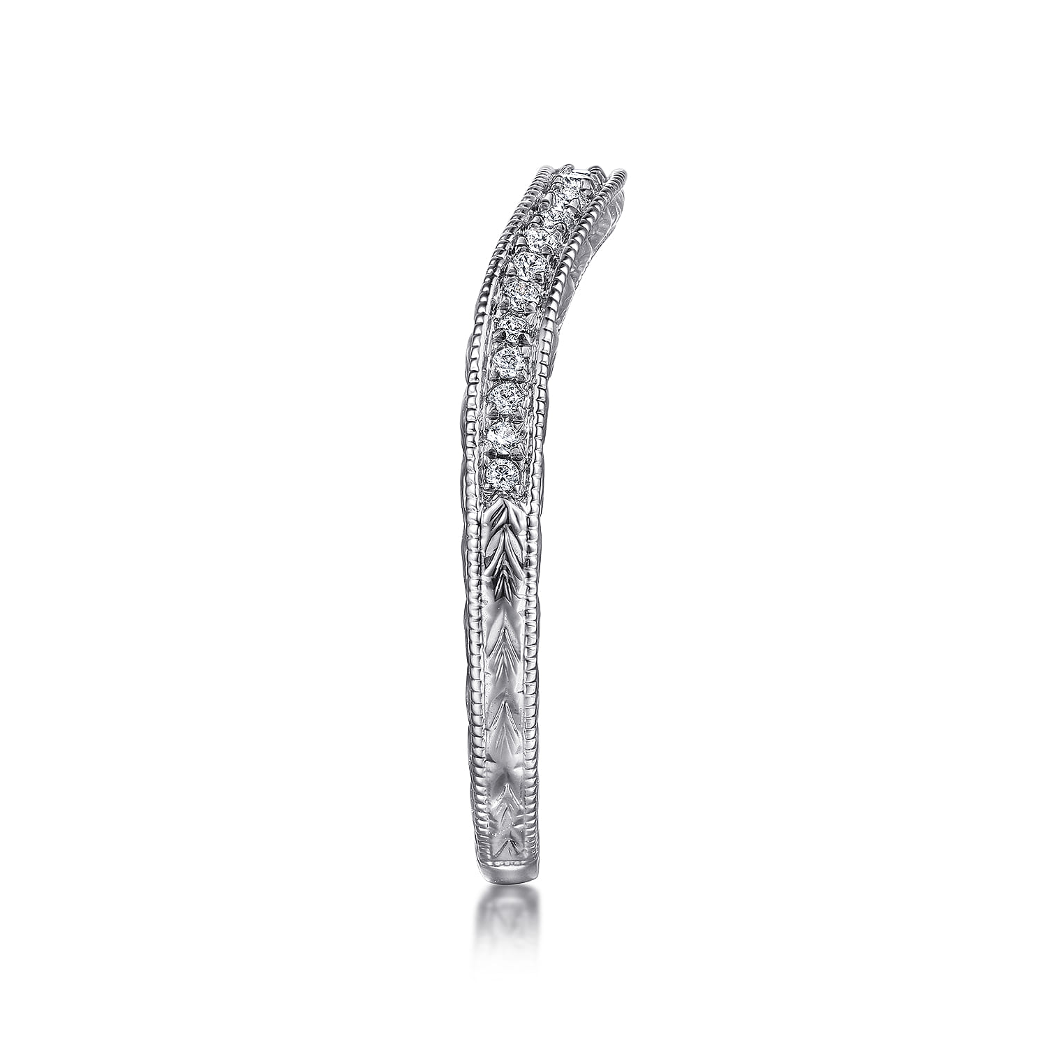 14K White Gold Matching Wedding Band - 0.13 ct - Shot 5