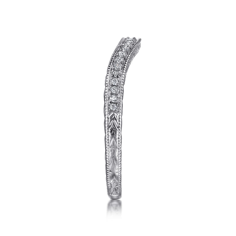14K White Gold Matching Wedding Band - 0.13 ct - Shot 5