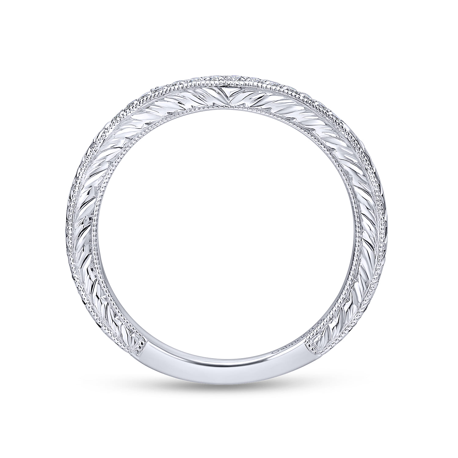 14K White Gold Matching Wedding Band - 0.08 ct - Shot 2