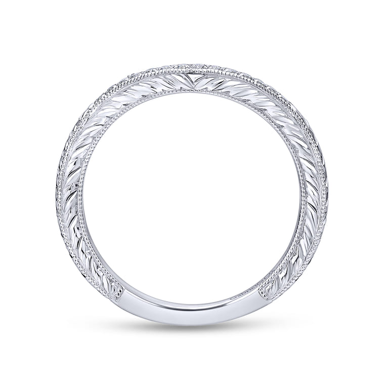 14K White Gold Matching Wedding Band - 0.08 ct - Shot 2