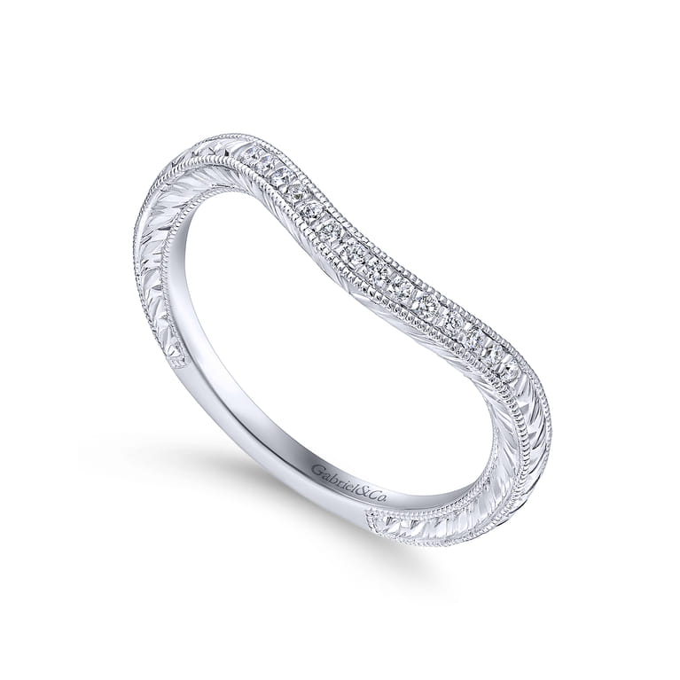 14K White Gold Matching Wedding Band - 0.08 ct - Shot 3