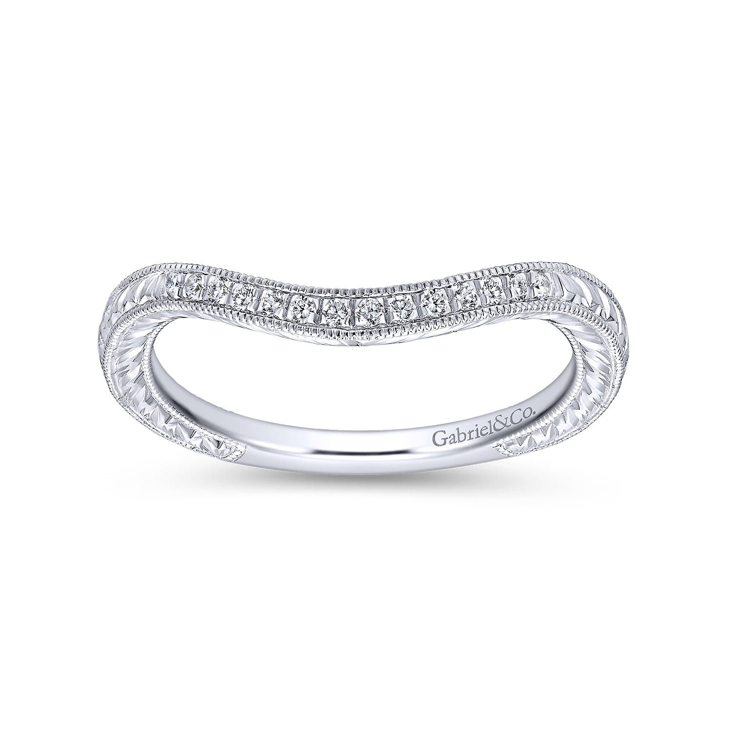 14K White Gold Matching Wedding Band - 0.08 ct - Shot 5