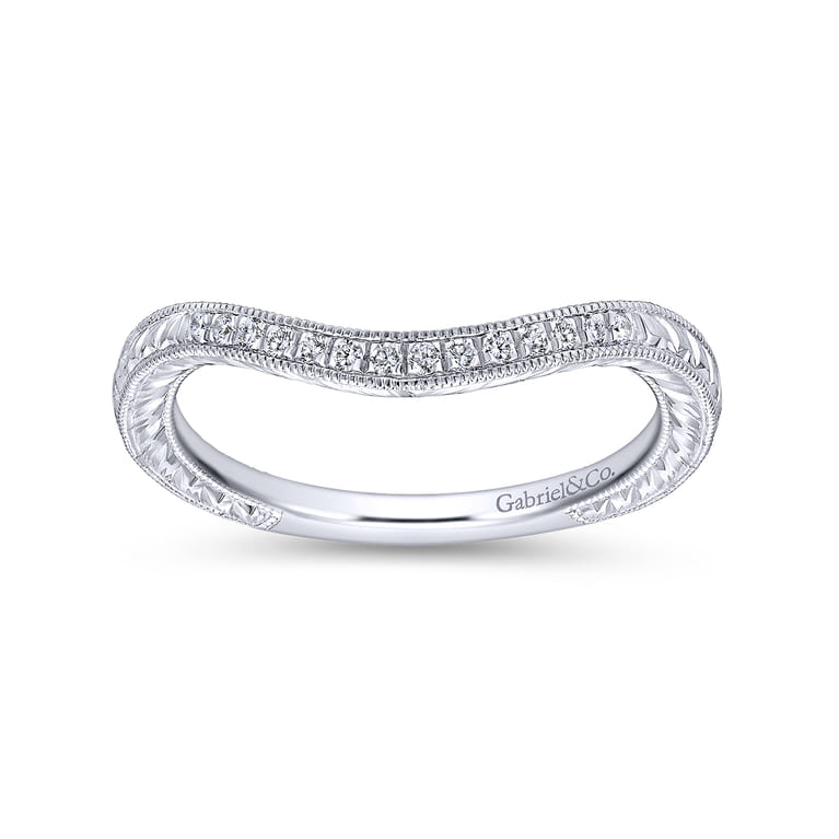 14K White Gold Matching Wedding Band - 0.08 ct - Shot 5