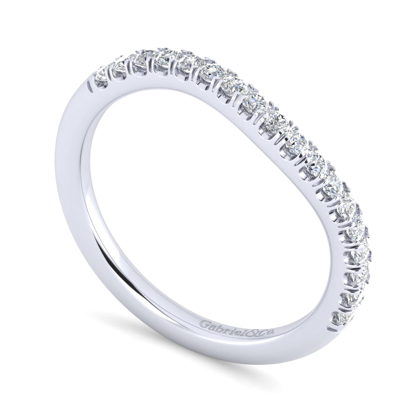 14K White Gold Matching Wedding Band - 0.25 ct - Shot 3