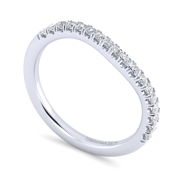 14K White Gold Matching Wedding Band - 0.25 ct - Shot 3
