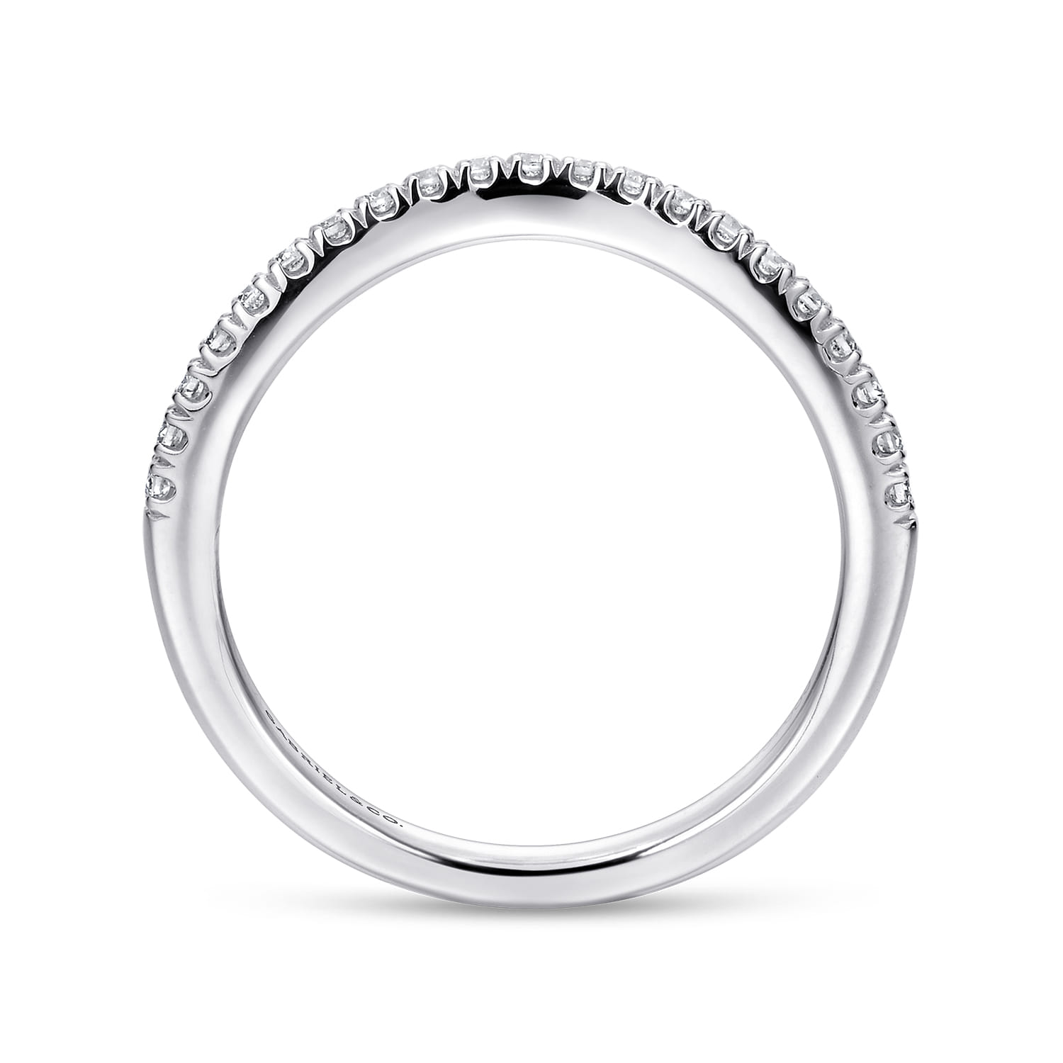14K White Gold Matching Wedding Band - 0.17 ct - Shot 2