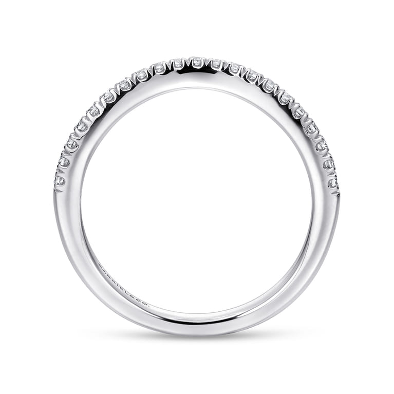 14K White Gold Matching Wedding Band - 0.17 ct - Shot 2