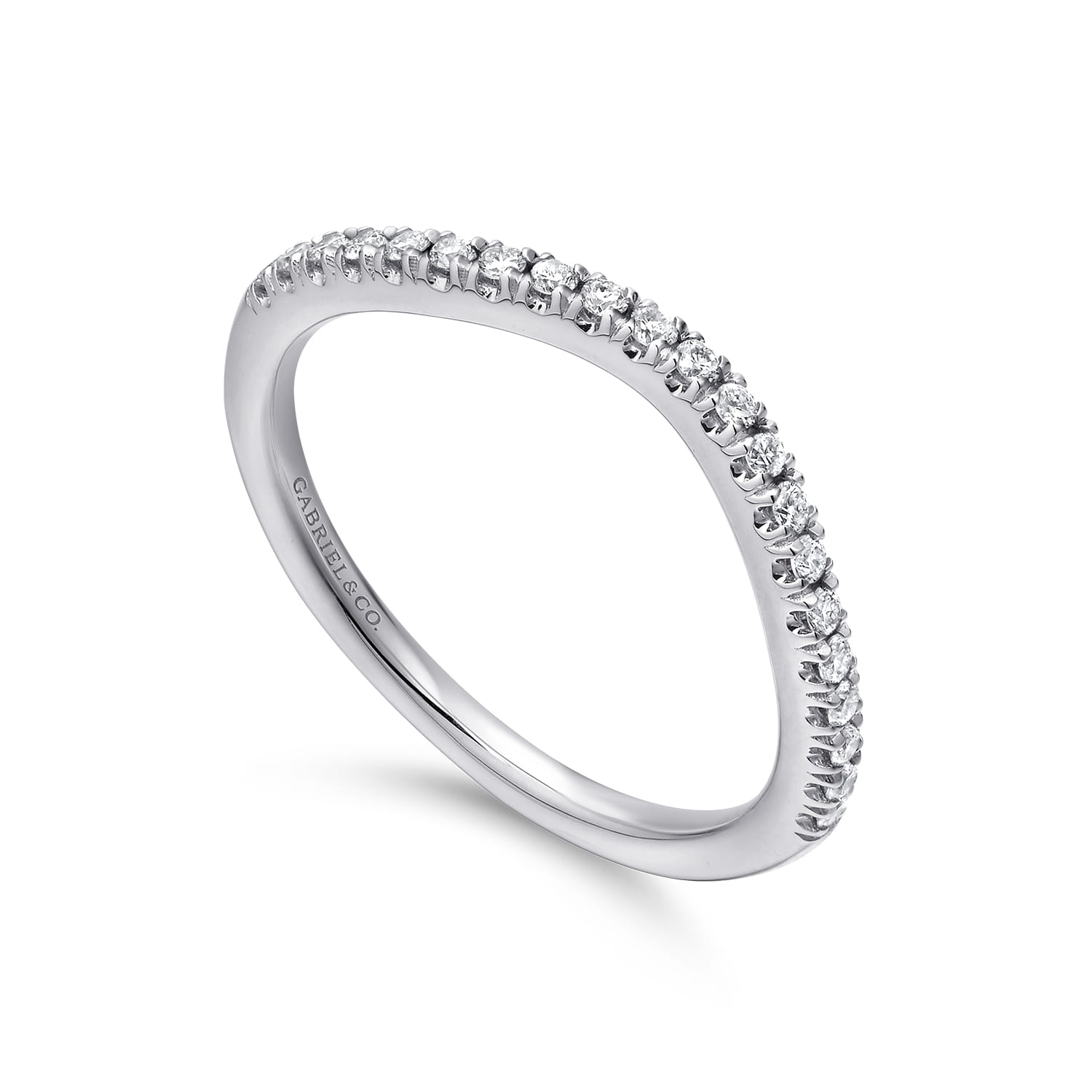 14K White Gold Matching Wedding Band - 0.17 ct - Shot 3