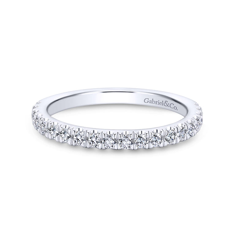 14K White Gold Matching Wedding Band - 0.41 ct - Shot 1