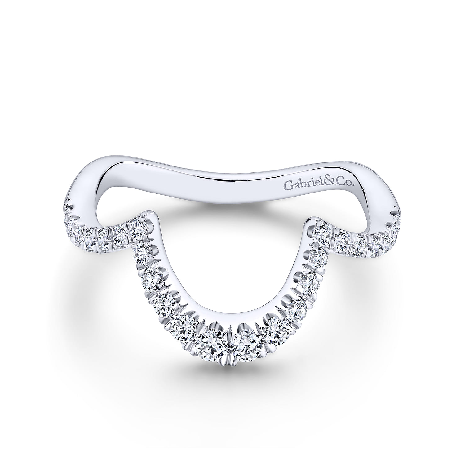 14K White Gold Matching Wedding Band - 0.32 ct - Shot 1