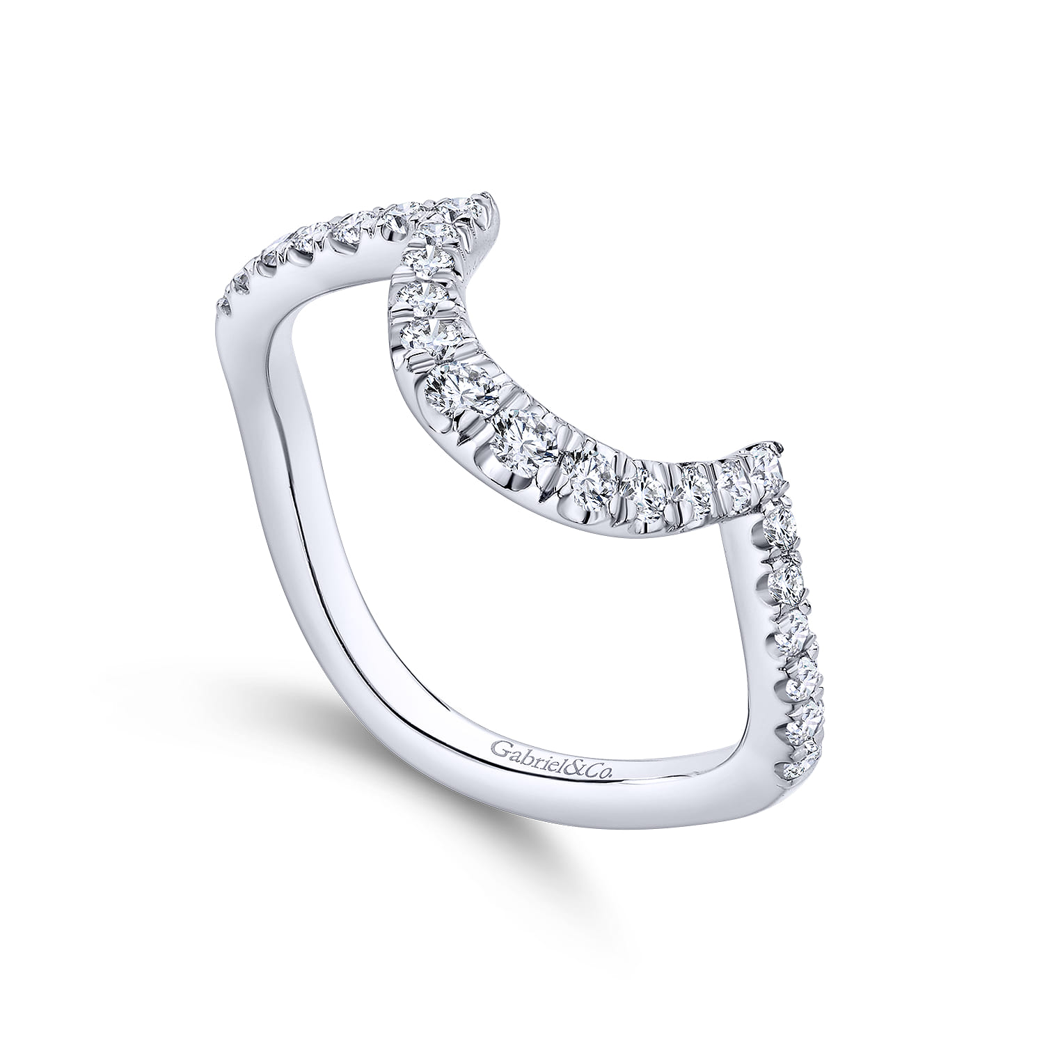 14K White Gold Matching Wedding Band - 0.32 ct - Shot 3