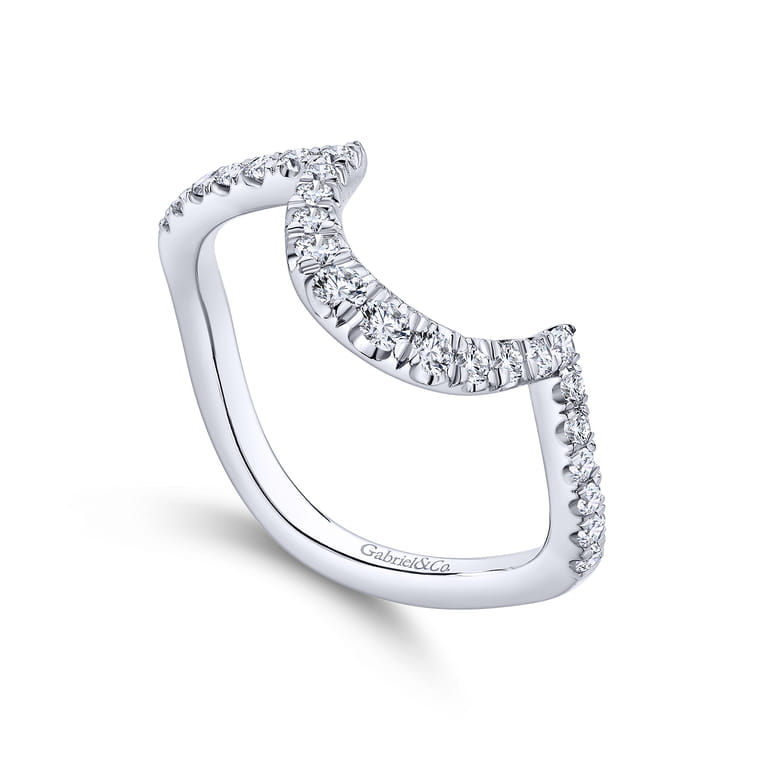 14K White Gold Matching Wedding Band - 0.32 ct - Shot 3