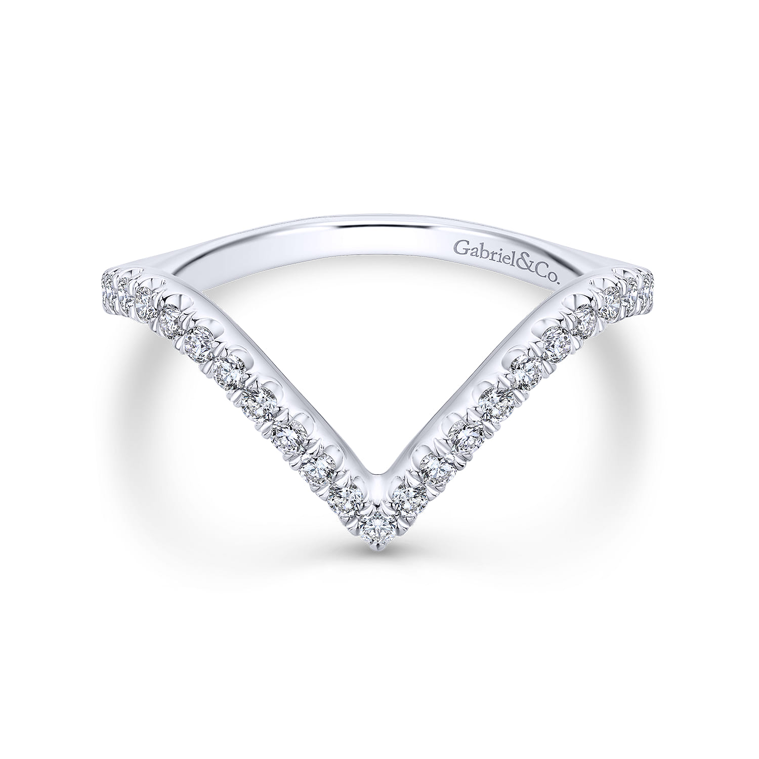 14K White Gold Matching Wedding Band - 0.37 ct - Shot 1