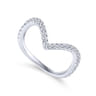 14K White Gold Matching Wedding Band - 0.37 ct