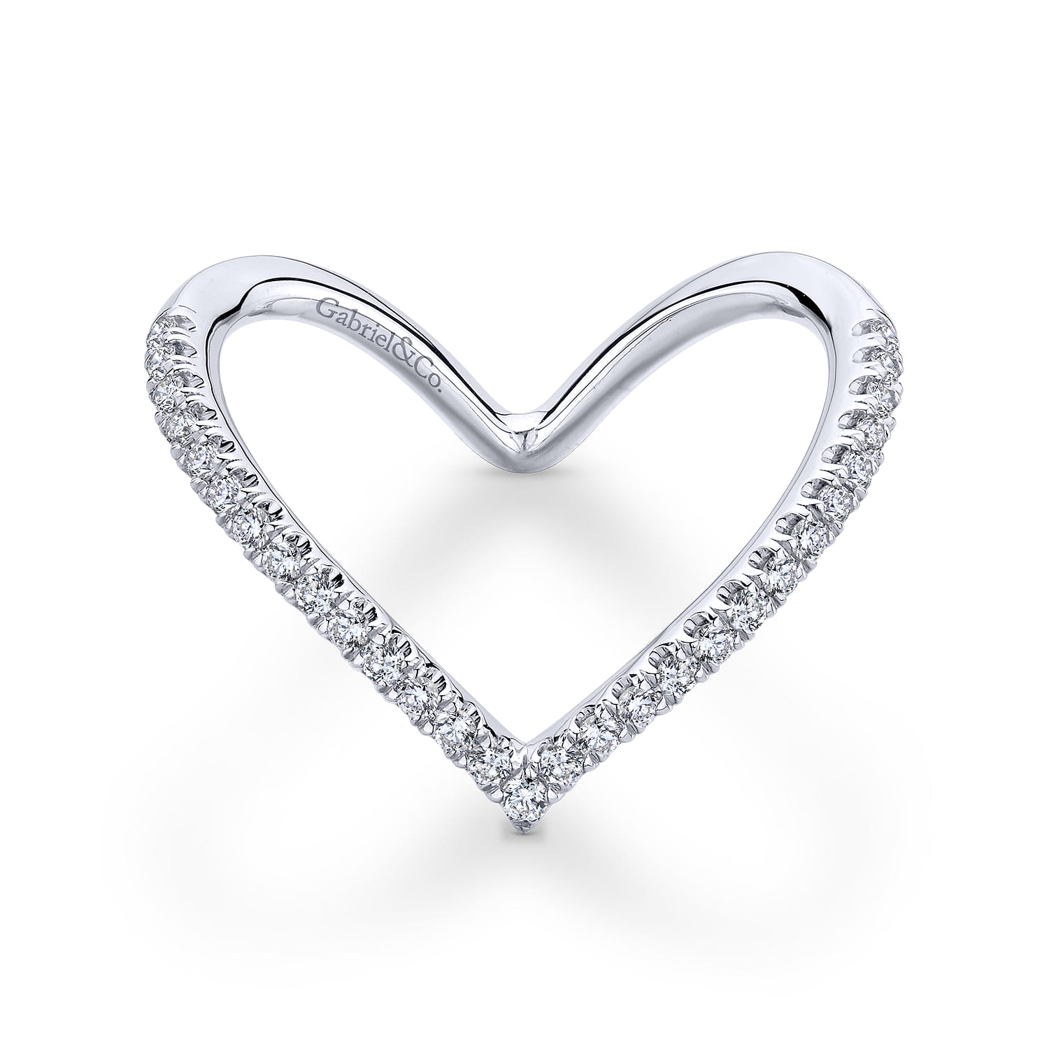 14K White Gold Matching Wedding Band - 0.19 ct - Shot 1