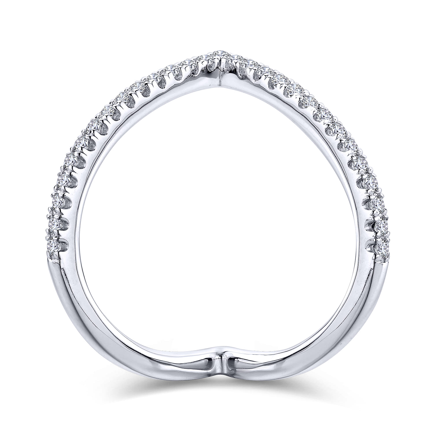 14K White Gold Matching Wedding Band - 0.19 ct - Shot 2