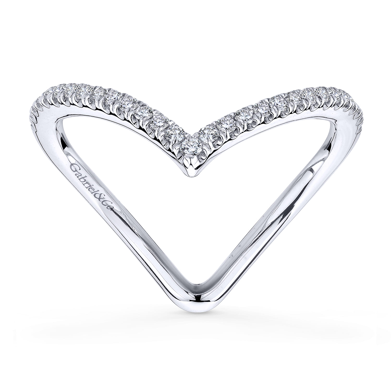 14K White Gold Matching Wedding Band - 0.19 ct - Shot 5