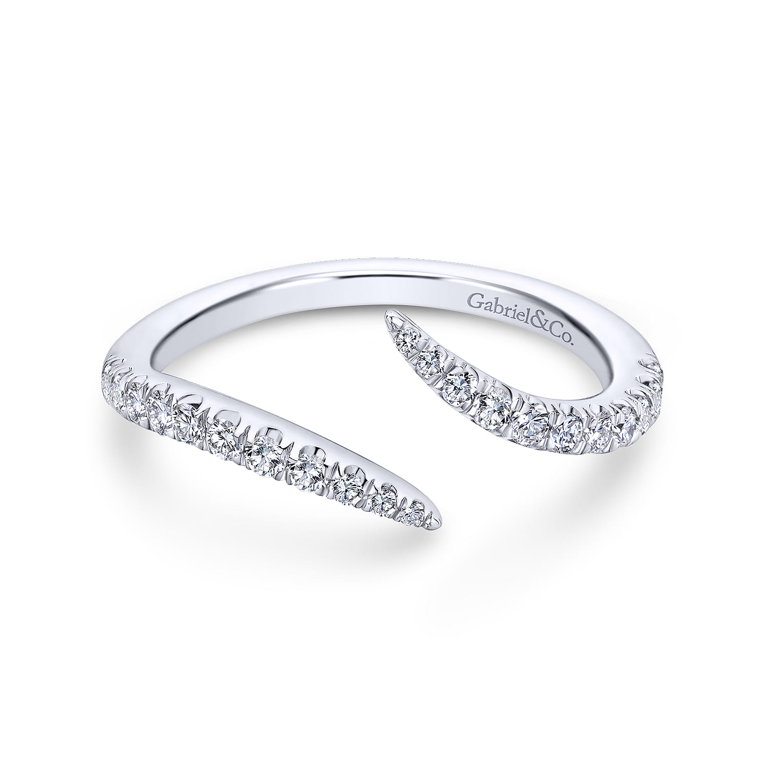 14K White Gold Matching Wedding Band - 0.3 ct - Shot 1