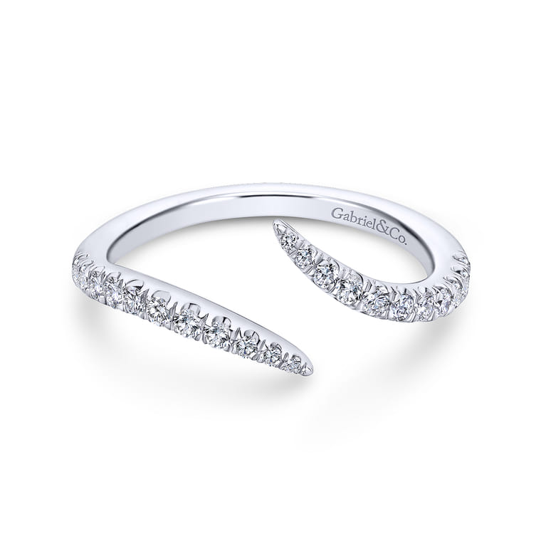 14K White Gold Matching Wedding Band - 0.3 ct - Shot 1